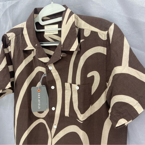 Far Afield Selleck Short Sleeve Shirt Desert Palm Button Front Size Small NWT - Picture 5 of 9